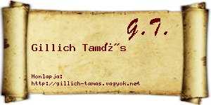Gillich Tamás névjegykártya