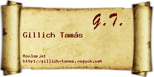 Gillich Tamás névjegykártya